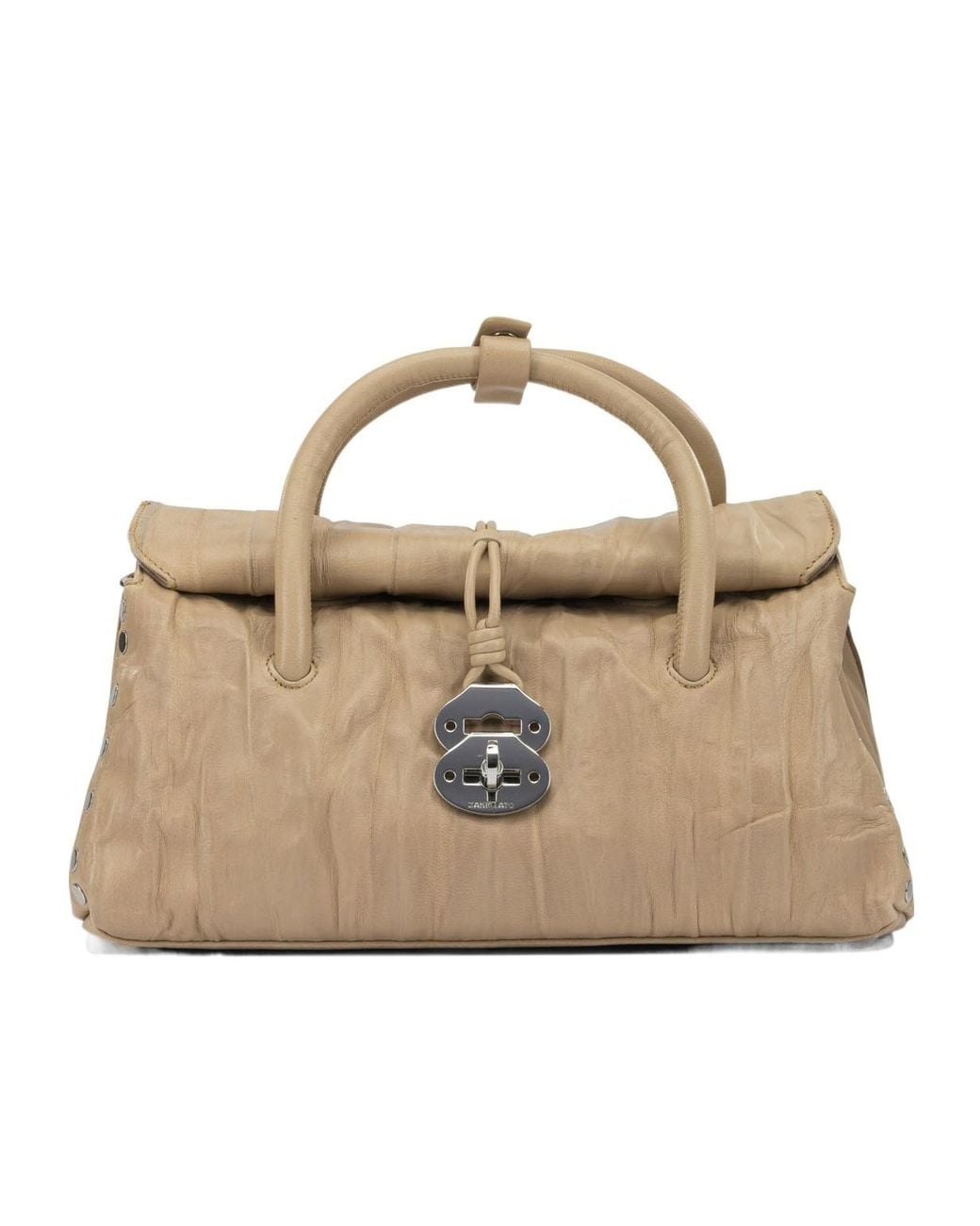 Zanellato Metallic Dotta Plisse Small Top Handle Bag