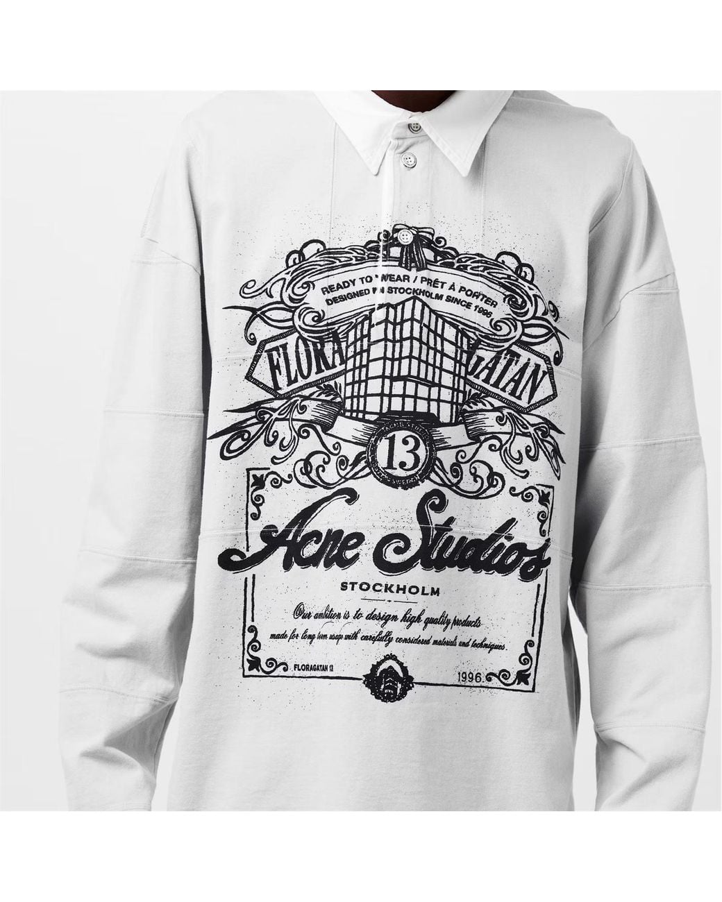 Acne Gray Long-Sleeve Polo Shirt for men