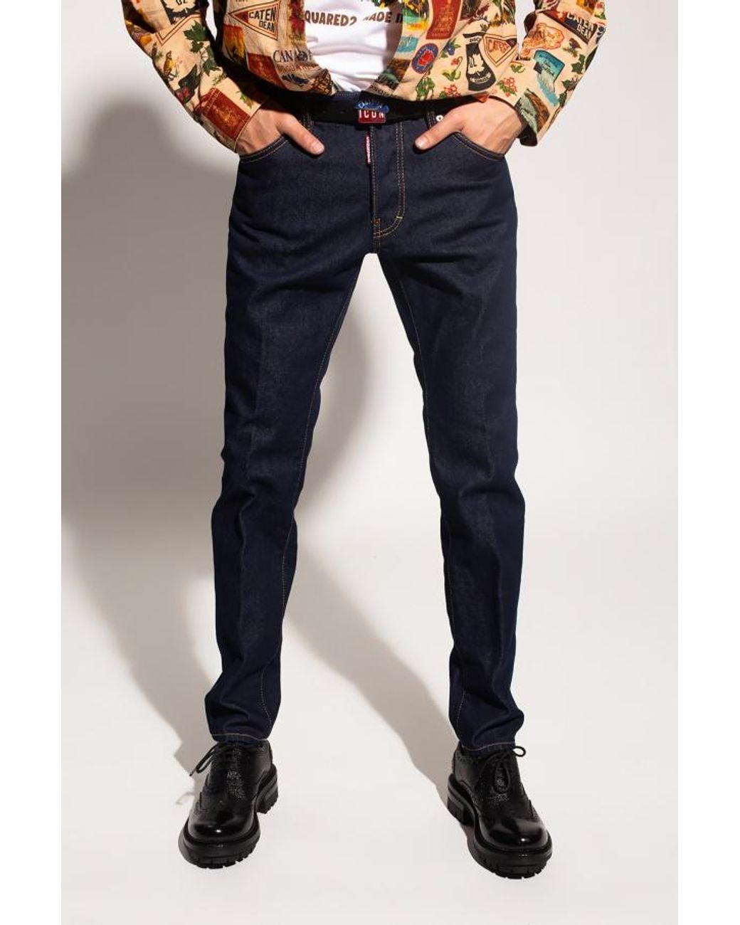 DSquared² Blue Slim-Fit Straight Leg Jeans for men
