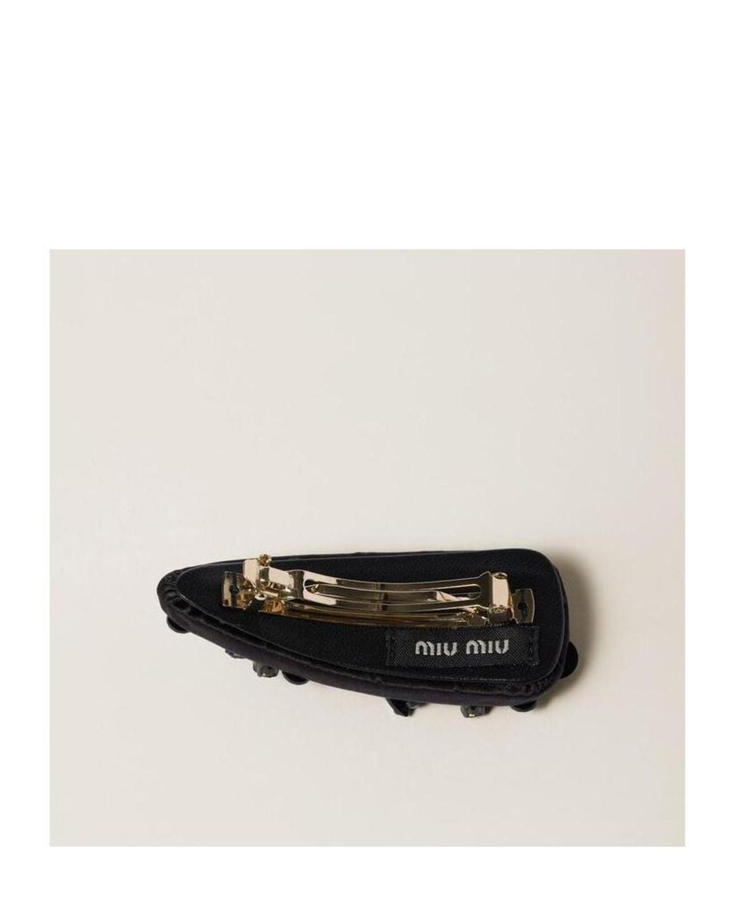 Miu Miu White Logo-Lettering Hair Clip