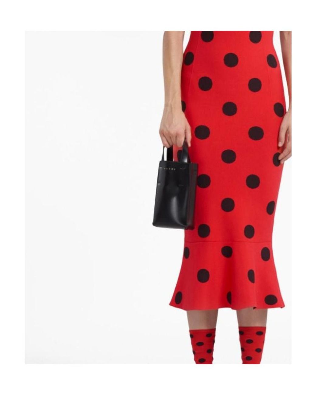Marni Black Logo Printed Top Handle Bag