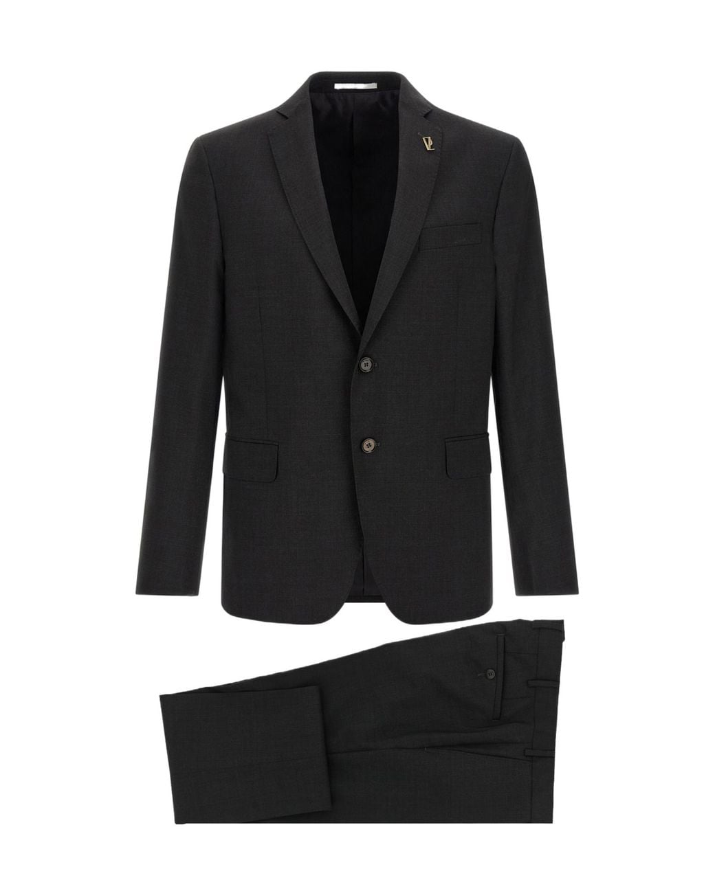 Pal Zileri Black Single-Breasted Wool Suit for men