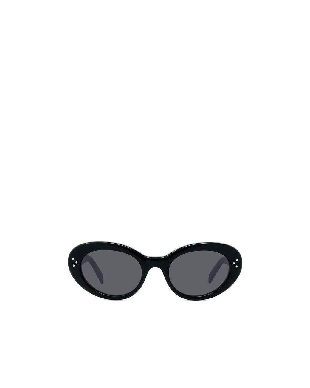 Céline White Oval-Frame Tinted Sunglasses