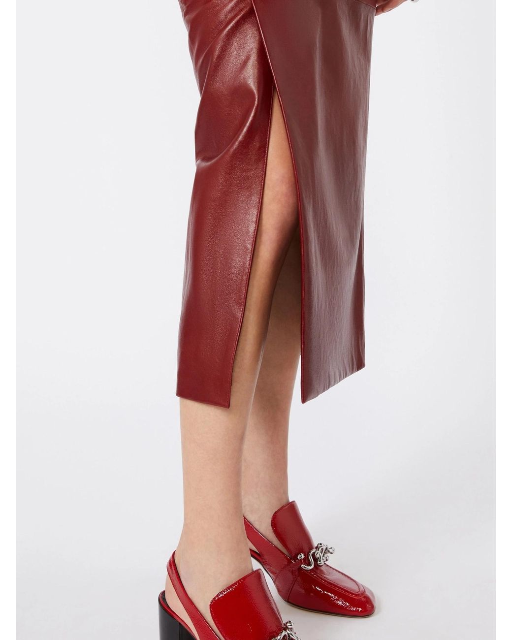 Sportmax Red Comma Straight Hem Skirt