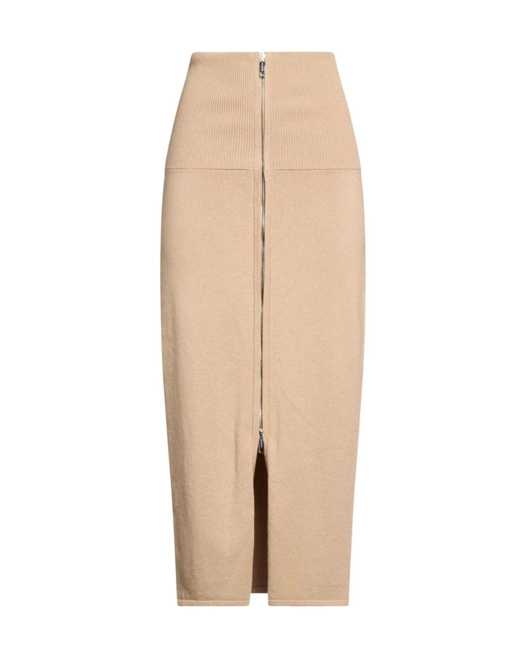 Sportmax Natural Knitted Midi Skirt