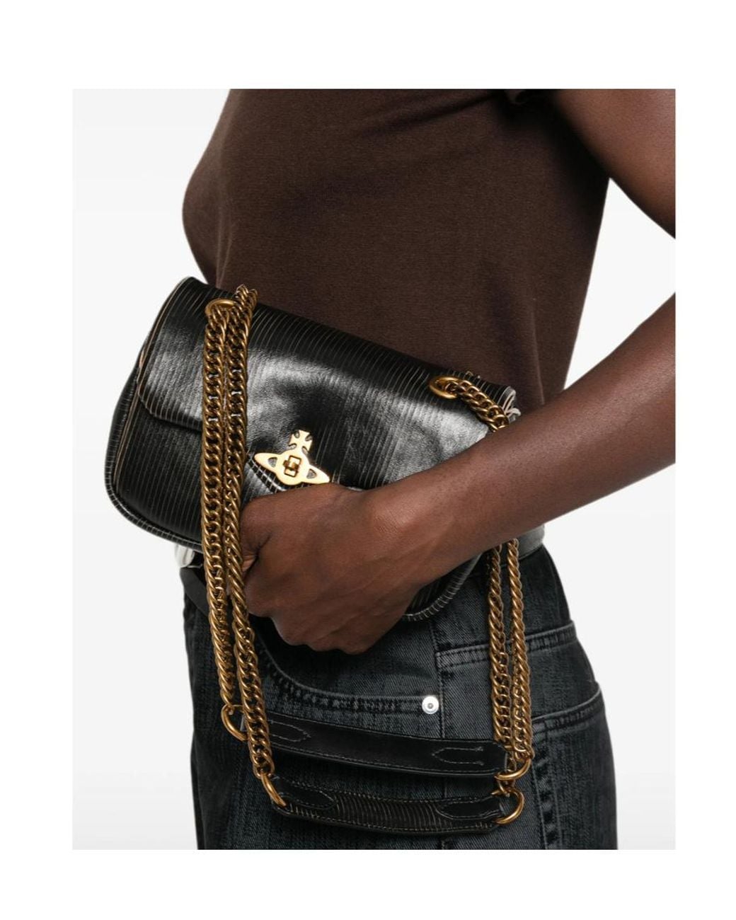 Vivienne Westwood White Orb-Plaque Shoulder Bag