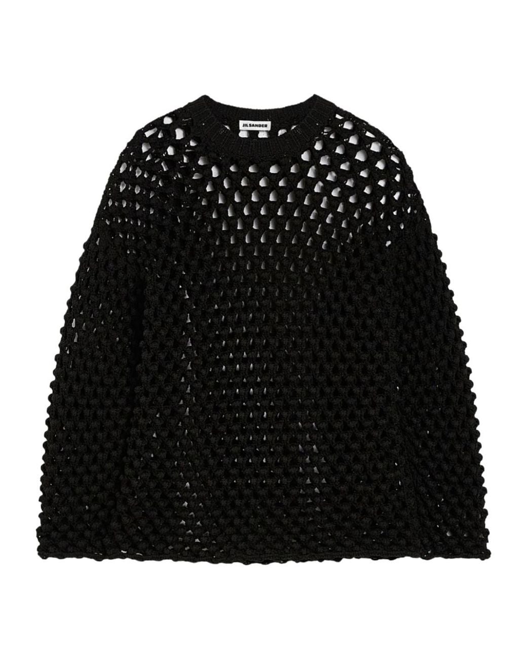 Jil Sander Black Open Knit Sweater