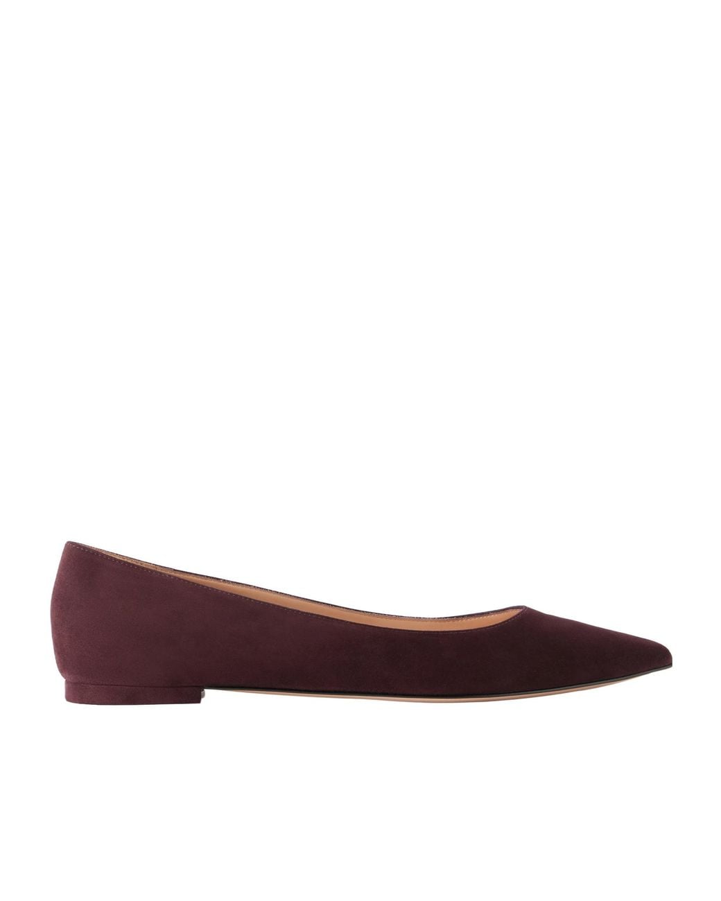 Gianvito Rossi Brown Suede Ballet Flats