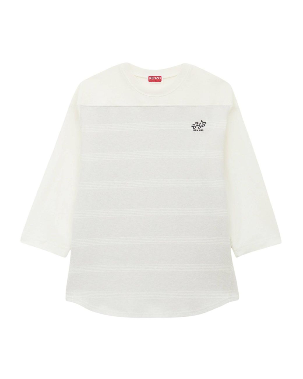 KENZO White Sounds' Embroidered Mariniere Long Sleeves T-Shirt
