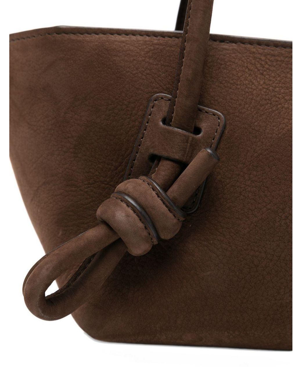 Hereu Brown Fleca Knotted Shoulder Bag