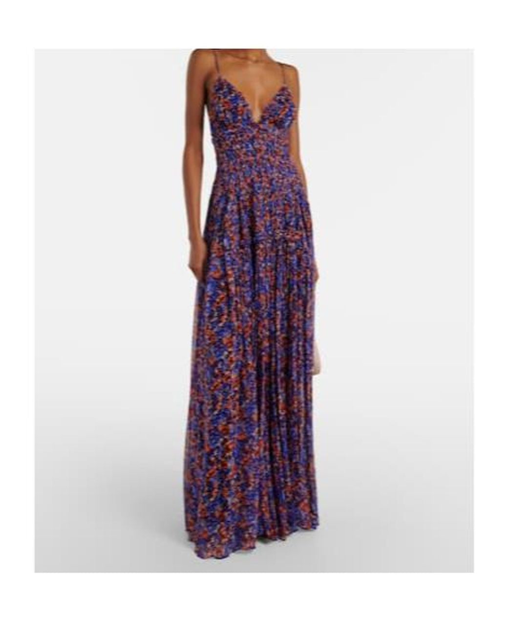 Ulla Johnson Purple Atrani Floral Silk Chiffon Maxi Dress