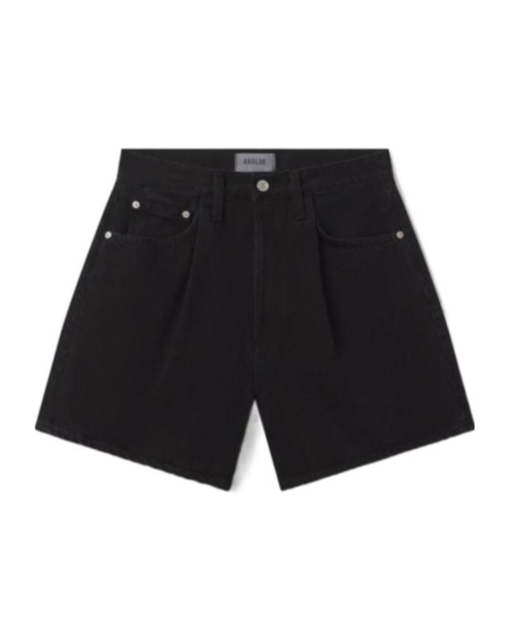 Agolde Black High-Rise Denim Shorts