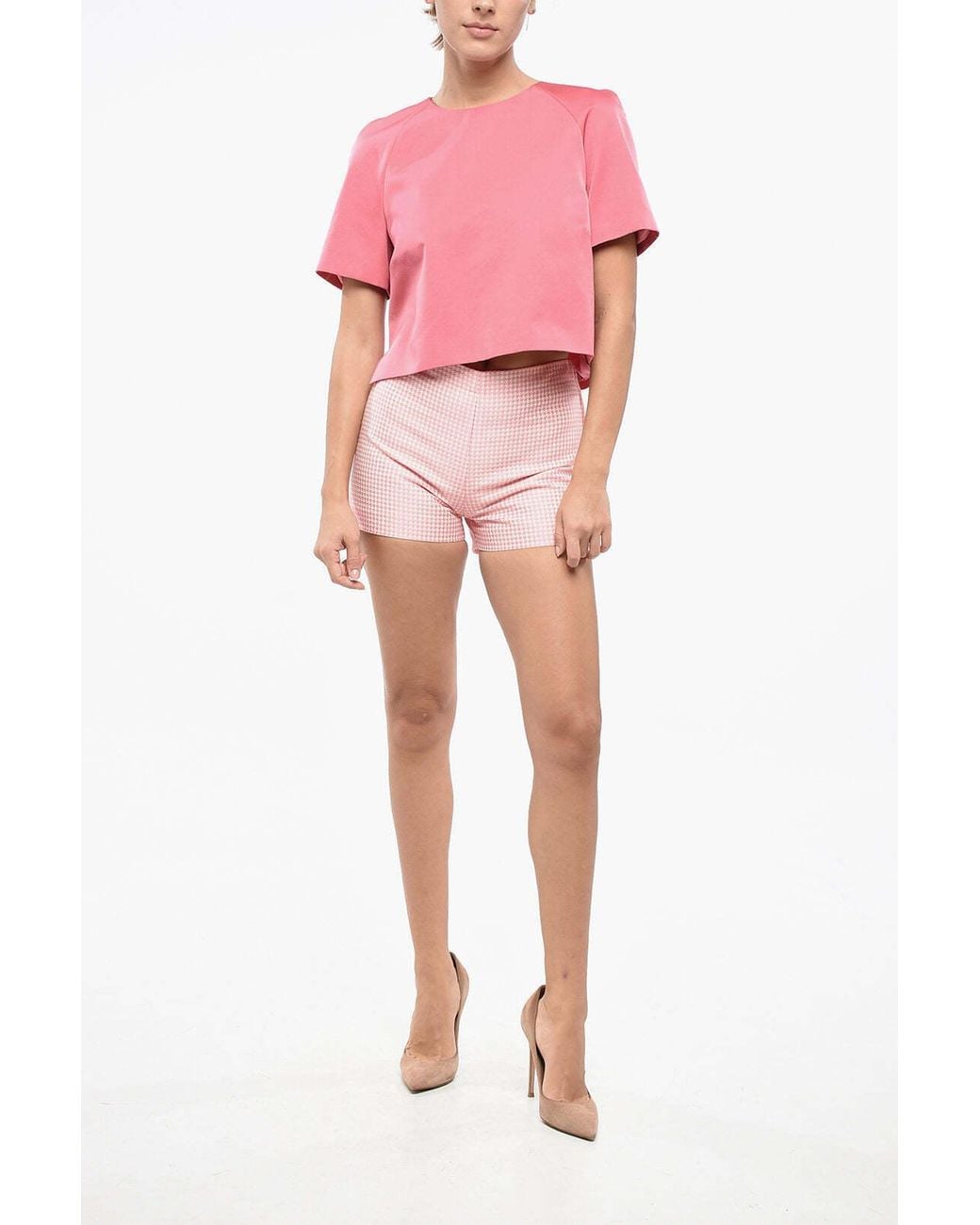 Dior Pink Houndstooth Shorts