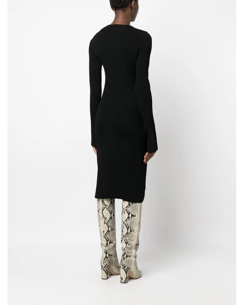 Proenza Schouler Black Long-Sleeved Knitted Dress