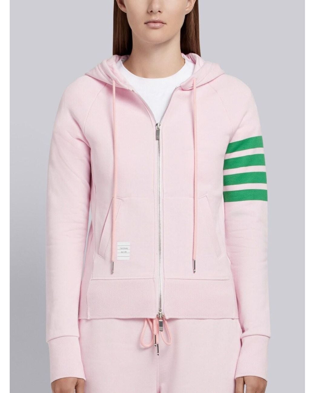 Thom Browne Pink Classic 4-Bar Hooded Casual Jacket