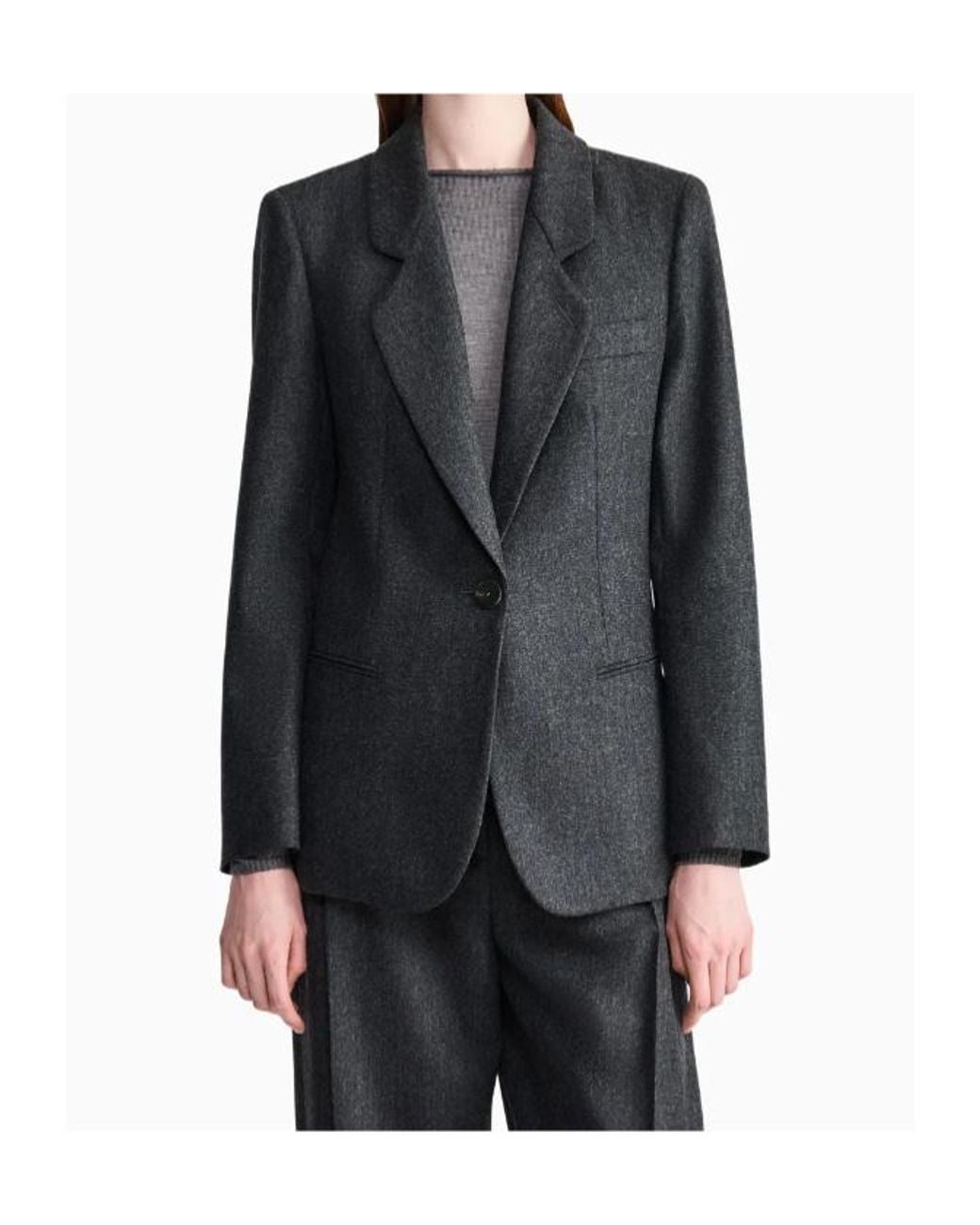 Giorgio Armani Blue Single-Breasted Blazer