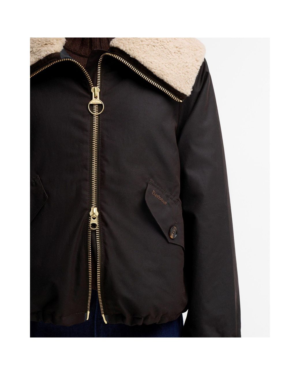 Barbour Black Cropped Woven Jacket