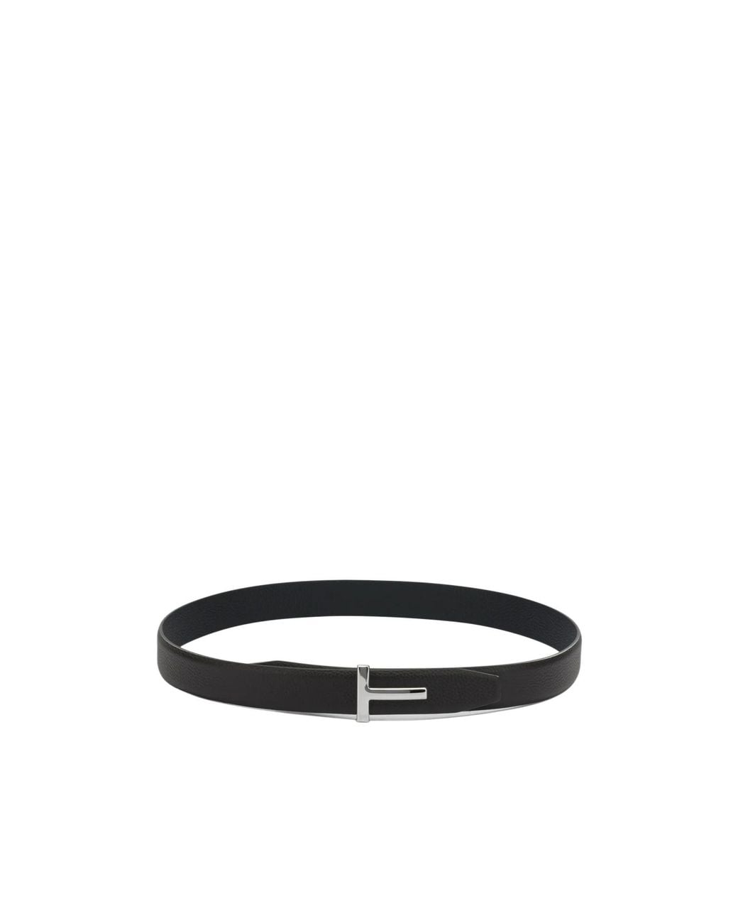 Tom Ford White T Logo Buckled Reversible Belt for men