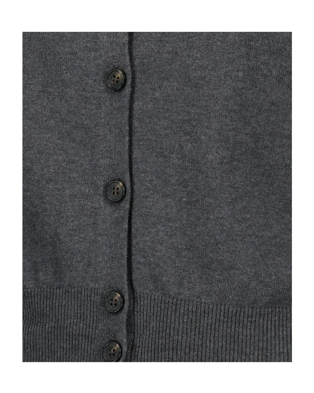 MM6 by Maison Margiela Blue Sheer-Panel Buttoned Cardigan