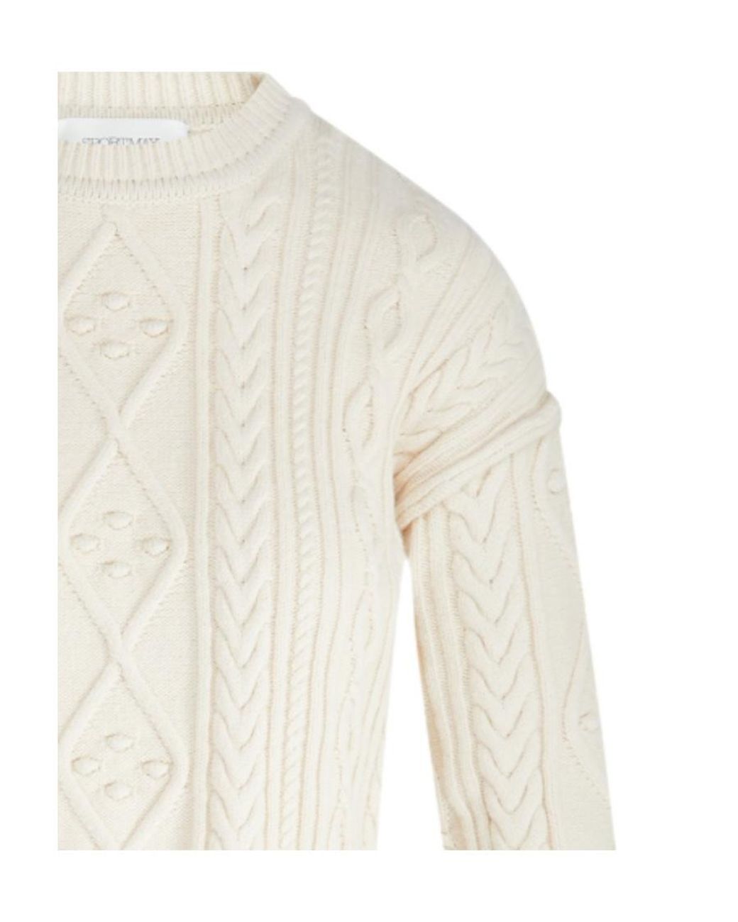 Sportmax White Knitted Long-Sleeved Top