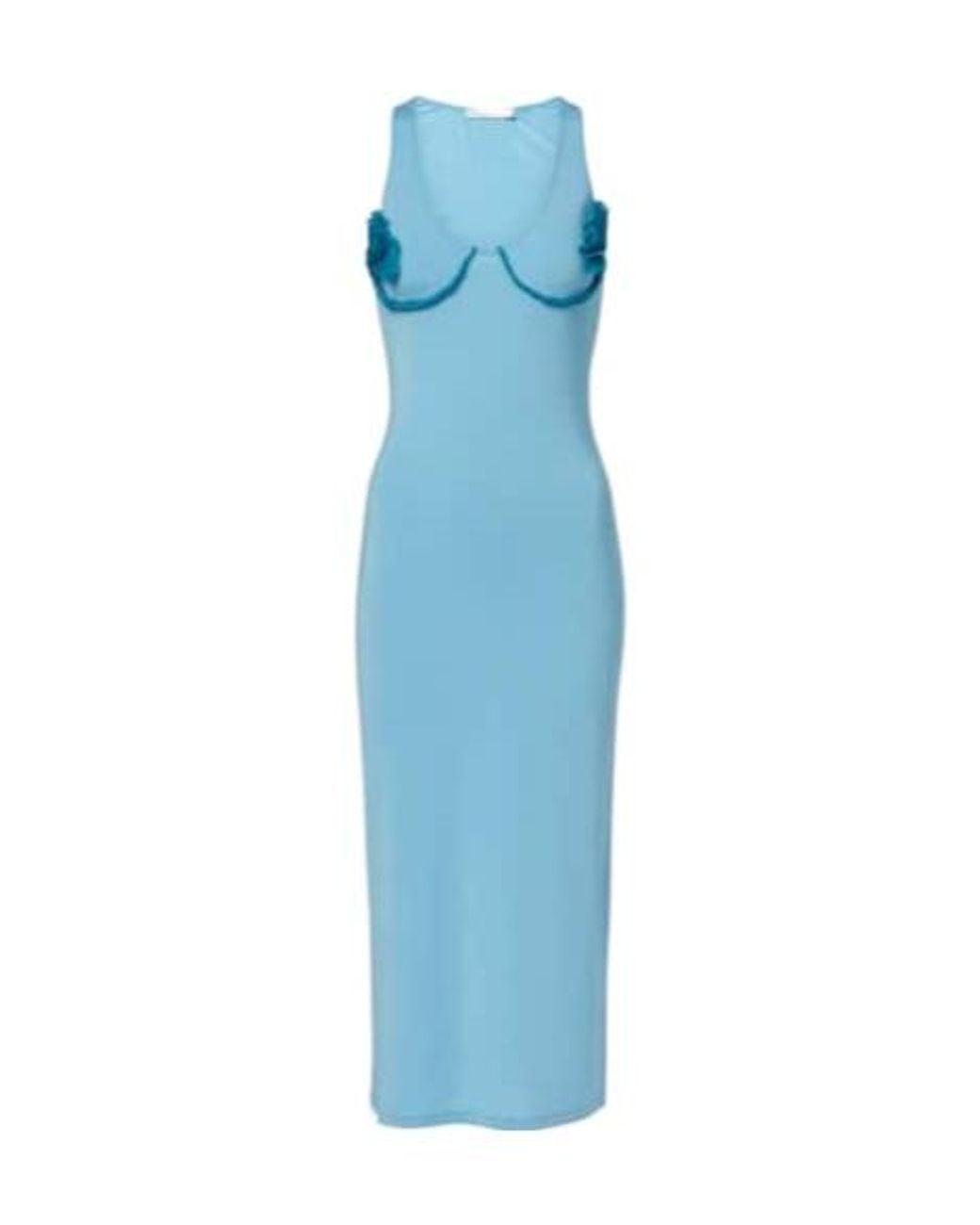 Nensi Dojaka Blue Cosimina Floral Midi Dress