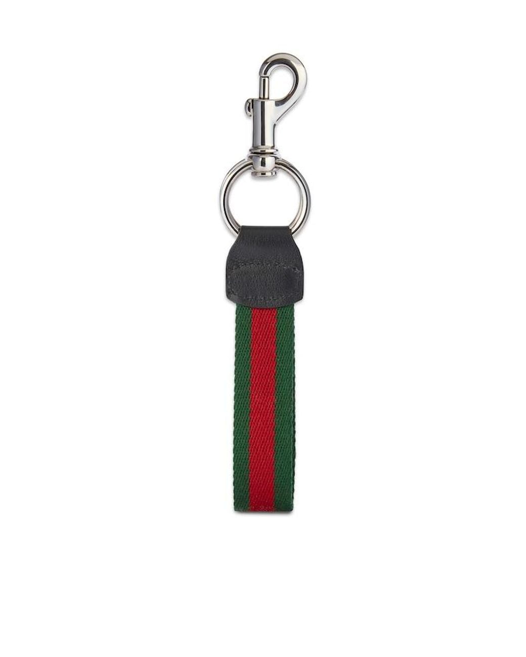 Gucci White Web Keychain for men