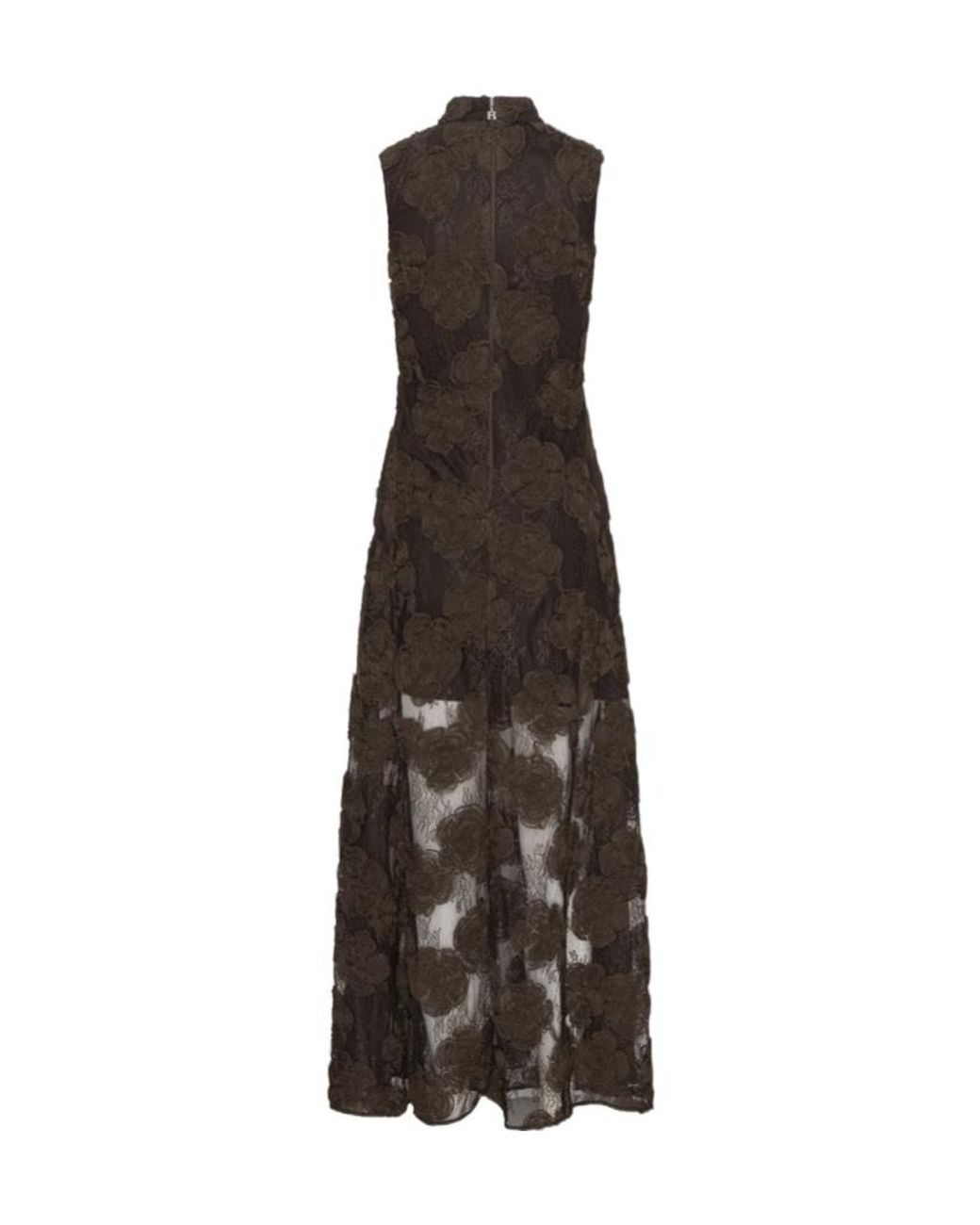 ROTATE BIRGER CHRISTENSEN Black Floral Embroidered Sleeveless Dress