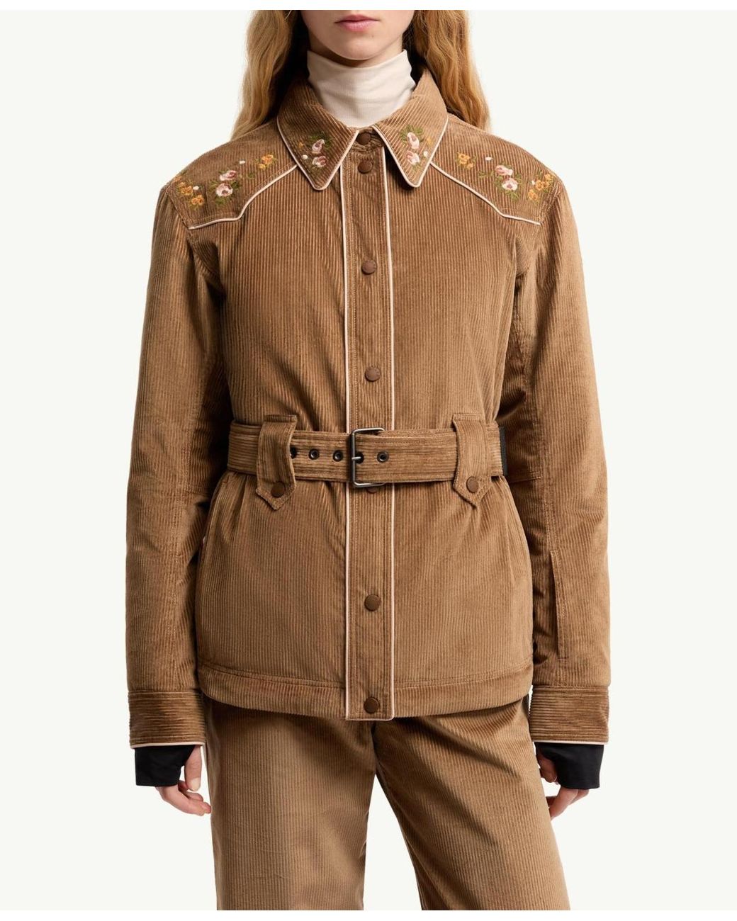 Moncler Natural Grenoble Olonne Belted Shirt Jacket