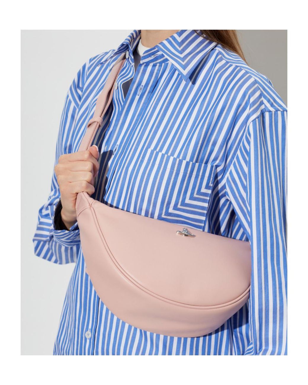 Vivienne Westwood Pink Lacey Curved Shoulder Bag
