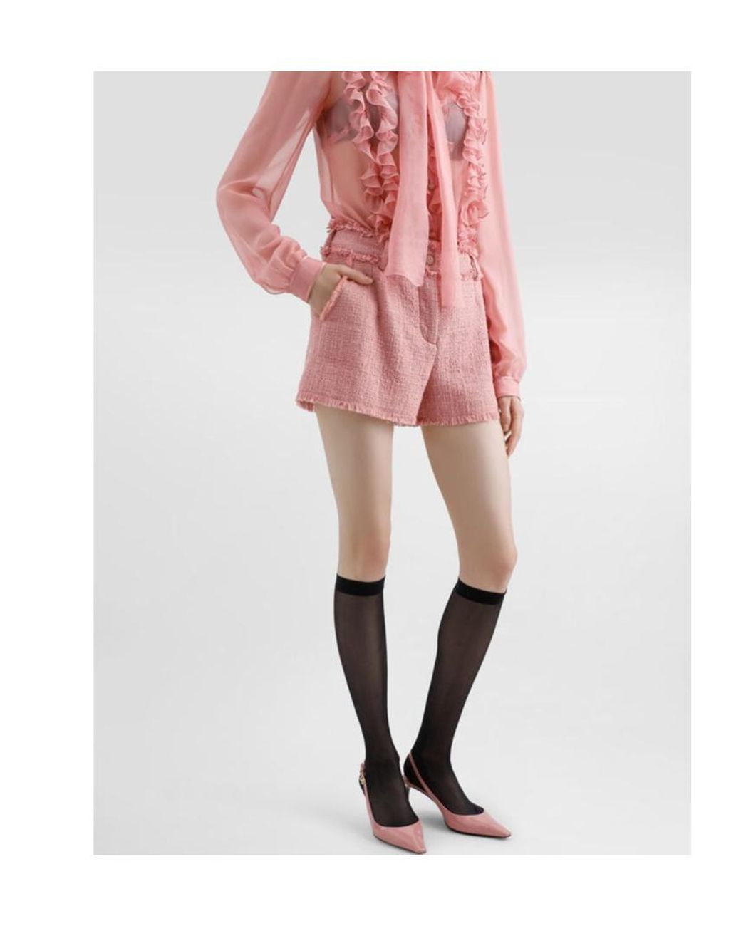 Dolce & Gabbana Pink Belt Loop Shorts