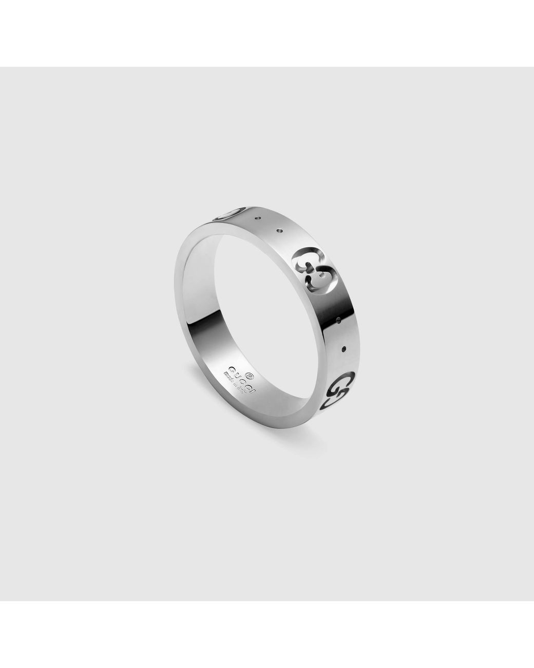 Gucci White Icon Thin 18K Ring