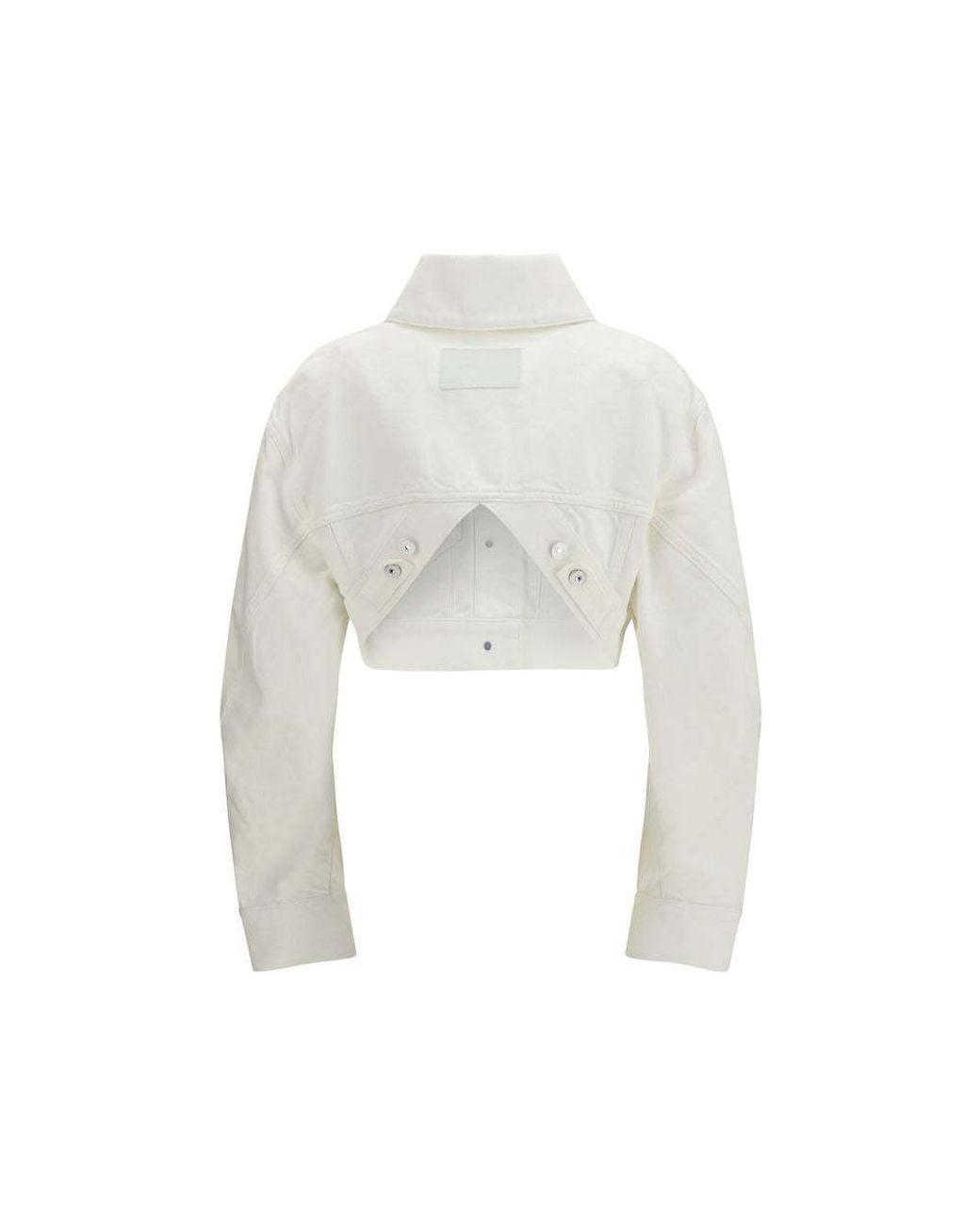 Givenchy White Cropped Opened-Back Denim Jacket