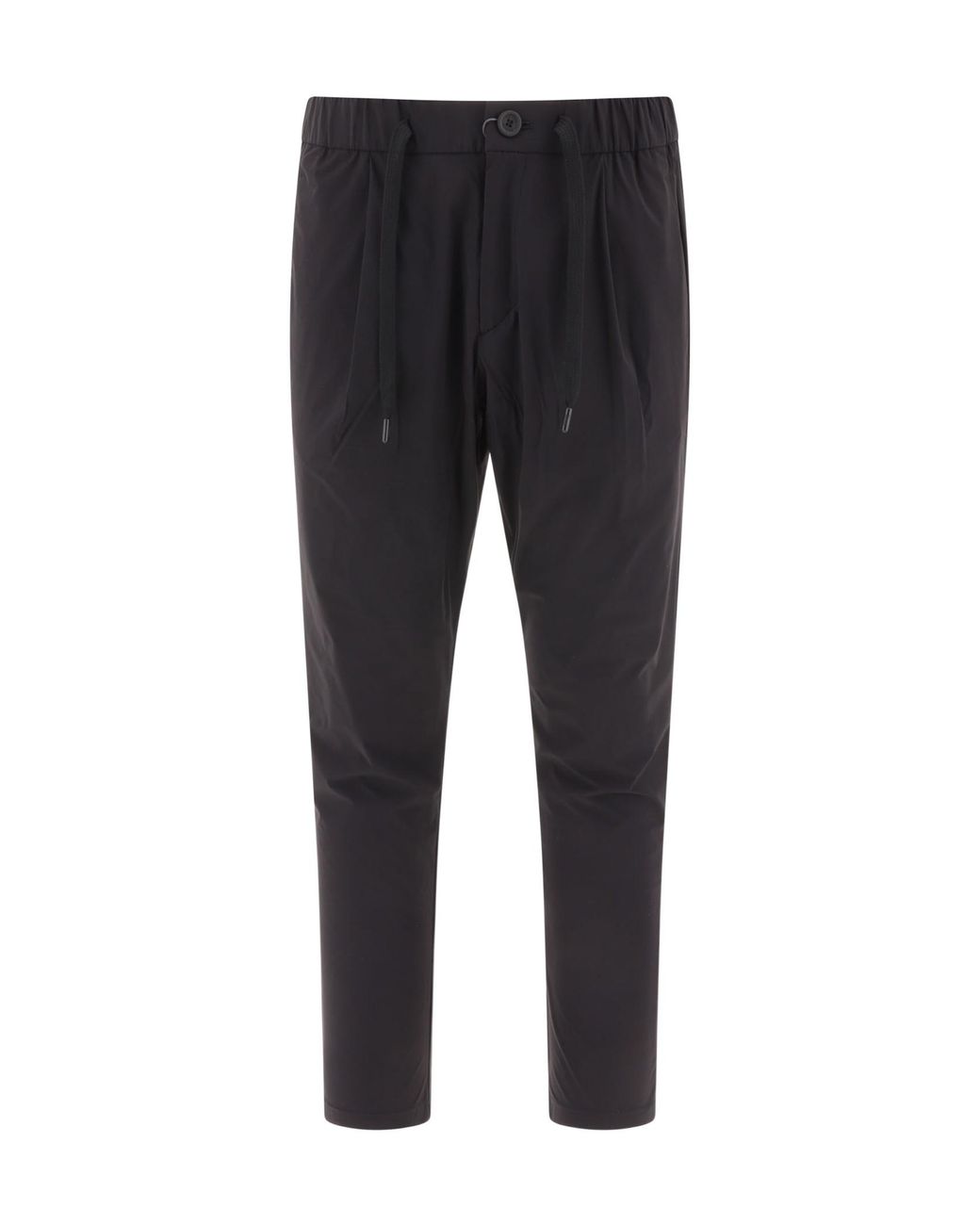 Herno Black Drawstring-Waist Trousers for men
