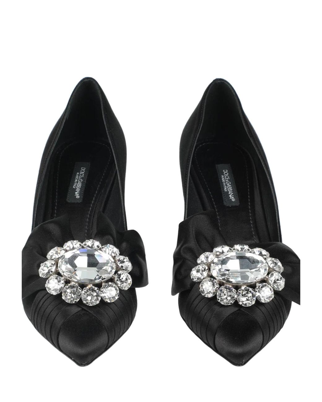 Dolce & Gabbana Black Fashionable Shoes Decorated With Rhinestones