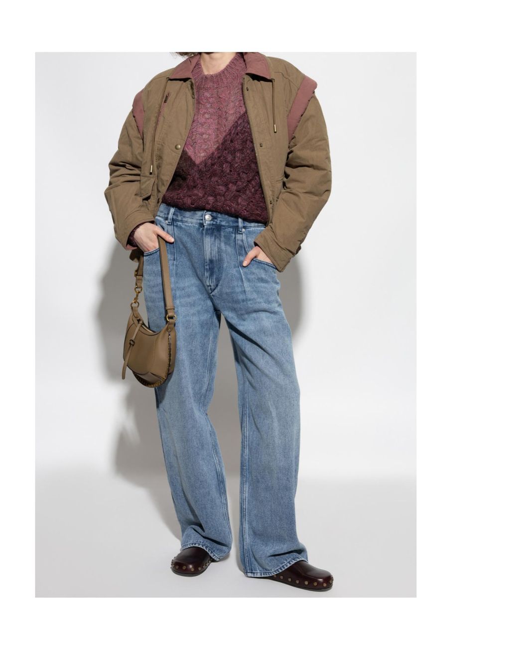 Isabel Marant Purple Cable-Knit Patchwork Sweater