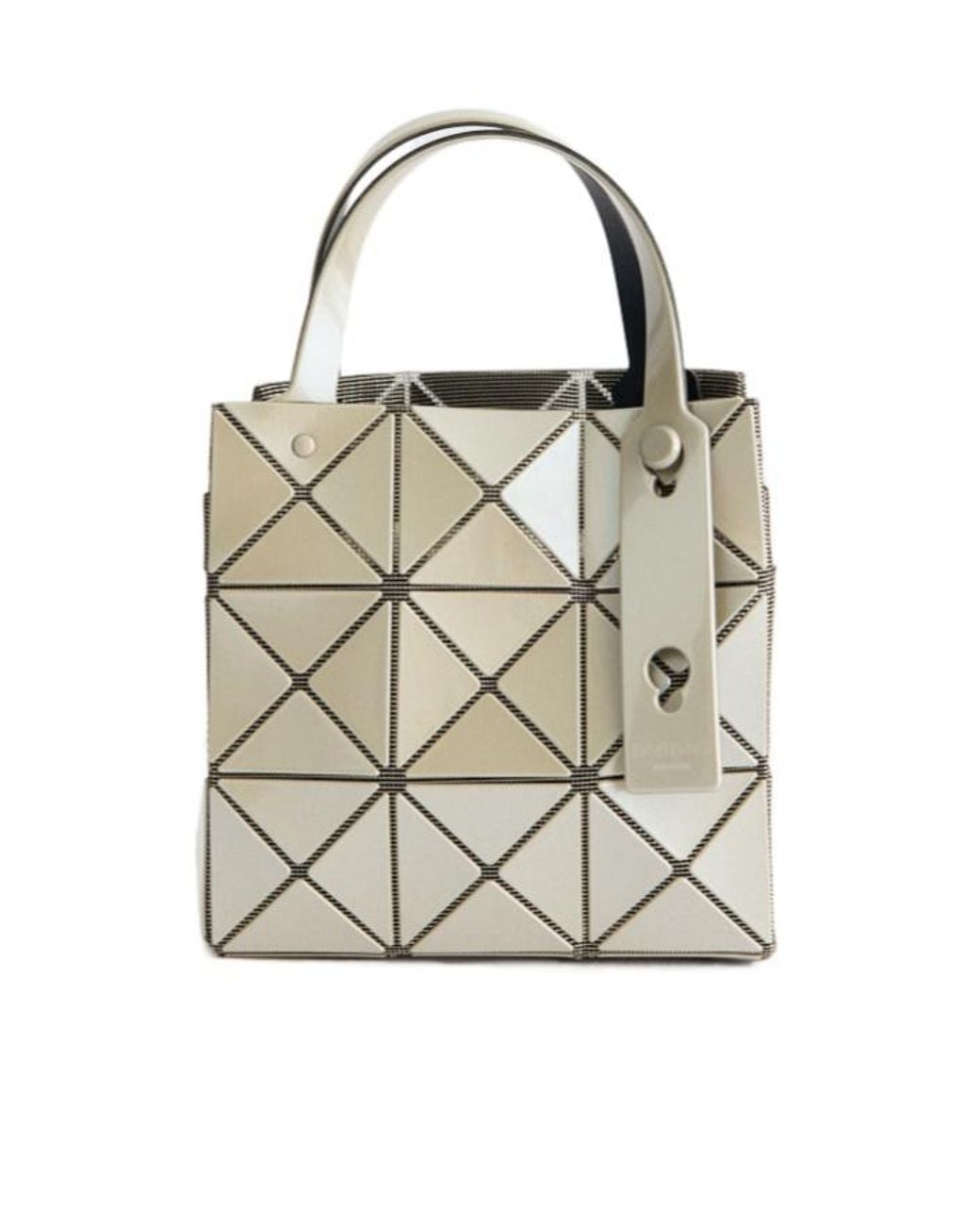 Issey Miyake White Geometric-Patterned Handbag