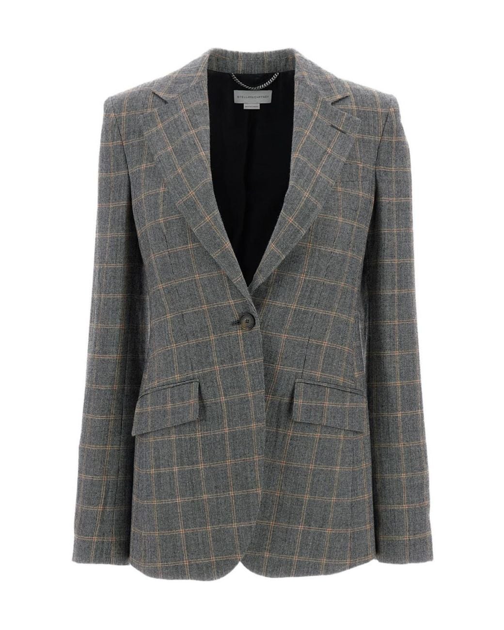Stella McCartney Black Checked Slim Fit Blazer