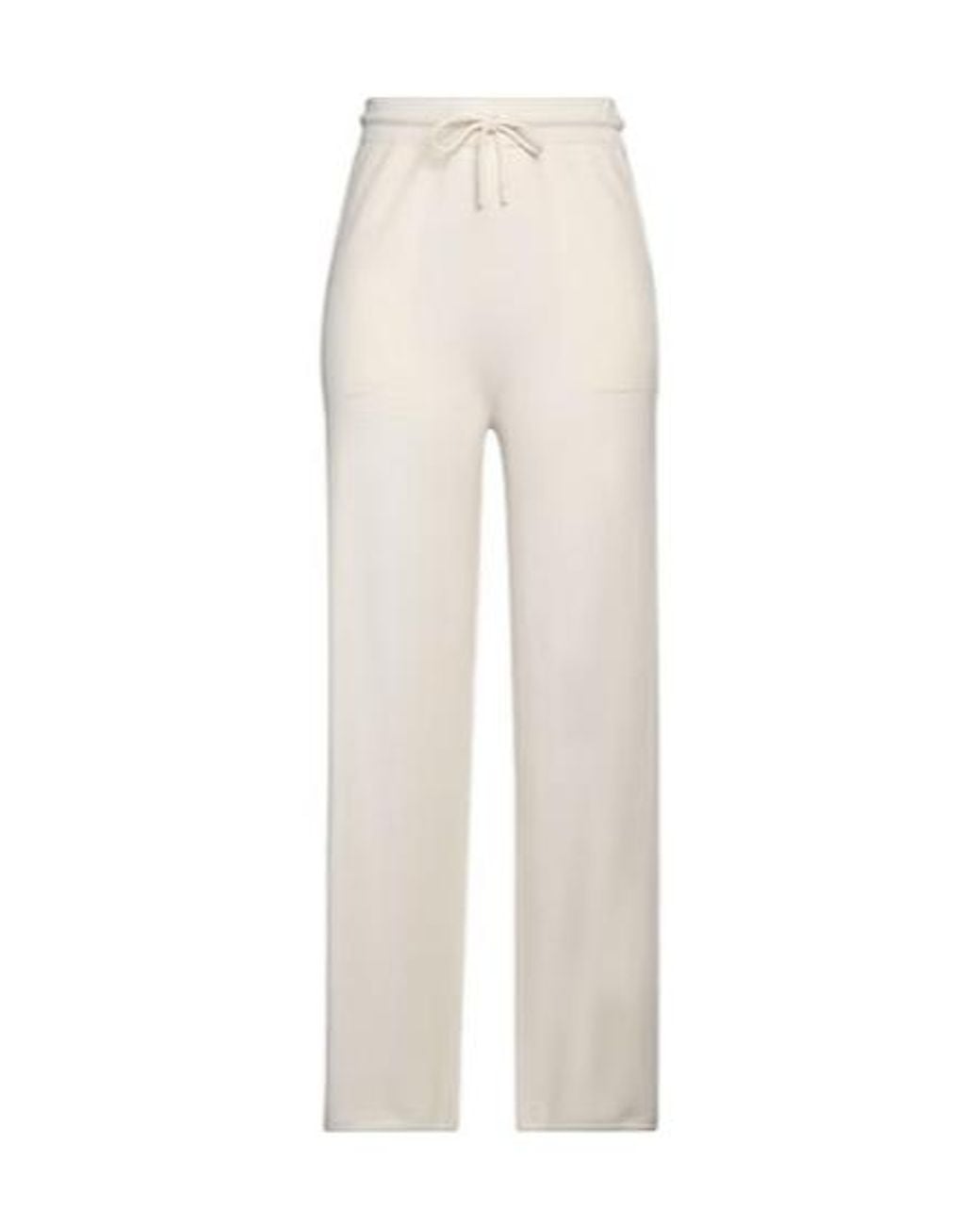 Max Mara White High-Waisted Loose Knitted Pants