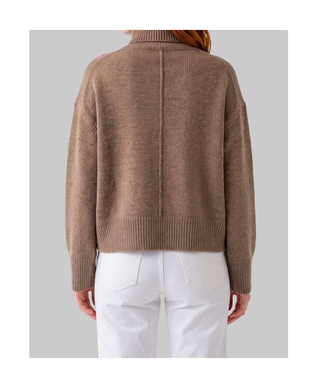 Loulou de Saison Brown Jonah Cropped Turtleneck Sweater