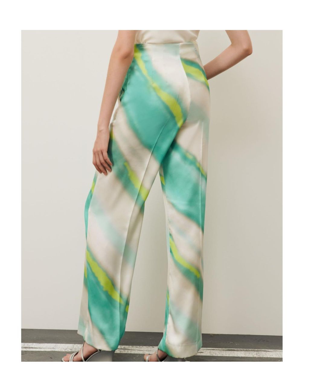 Marella Green Patterned Casual Trousers