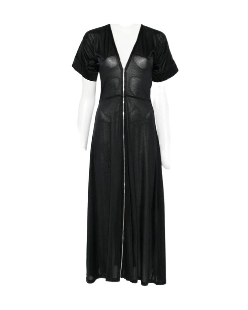 Lemaire Black V-Neck Zipped Dress