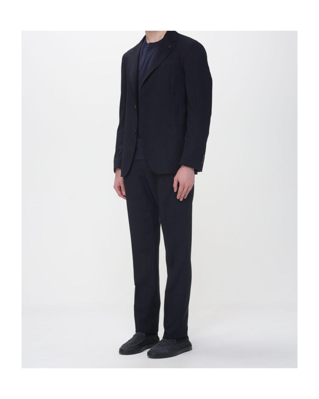 Lardini Blue Striped Single-Breasted Suit Set for men
