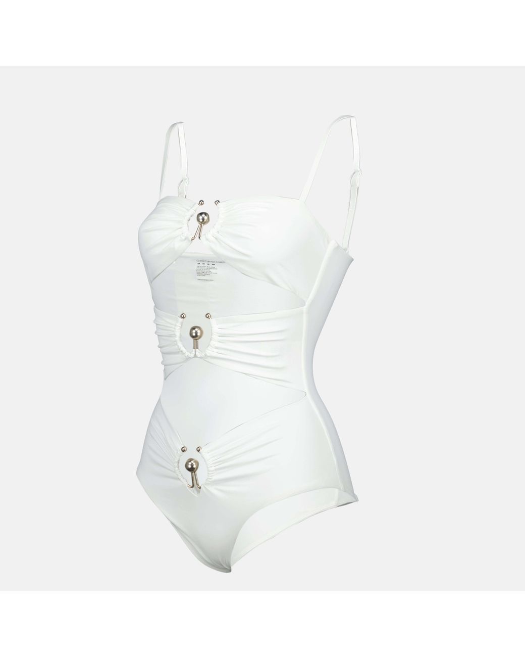Christopher Esber White Cut-Out Detailed One-Piece Swimsuit