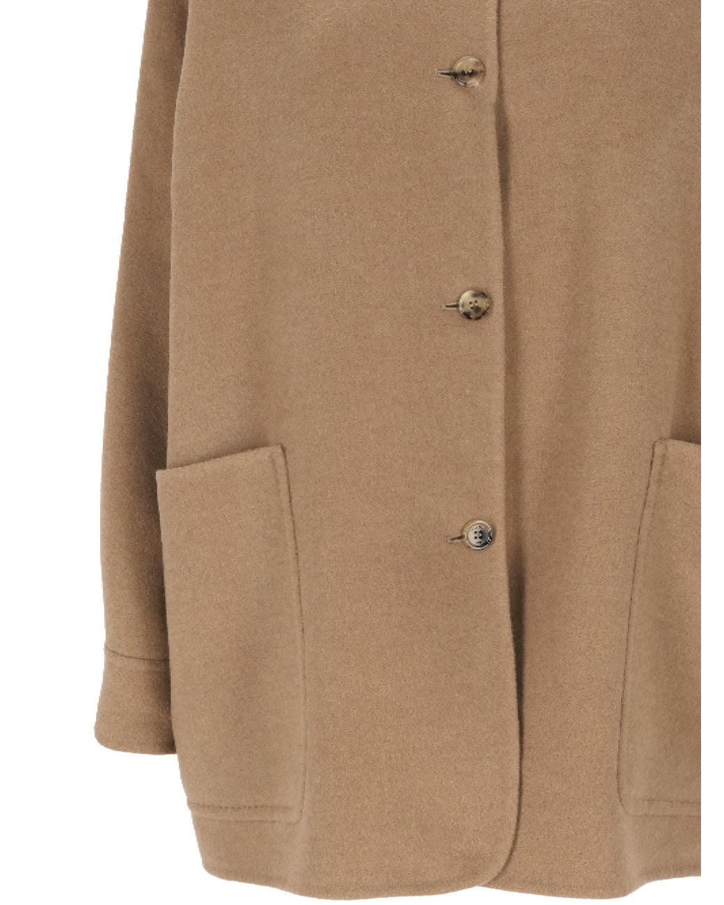 Max Mara Brown Collared Button-Up Coat