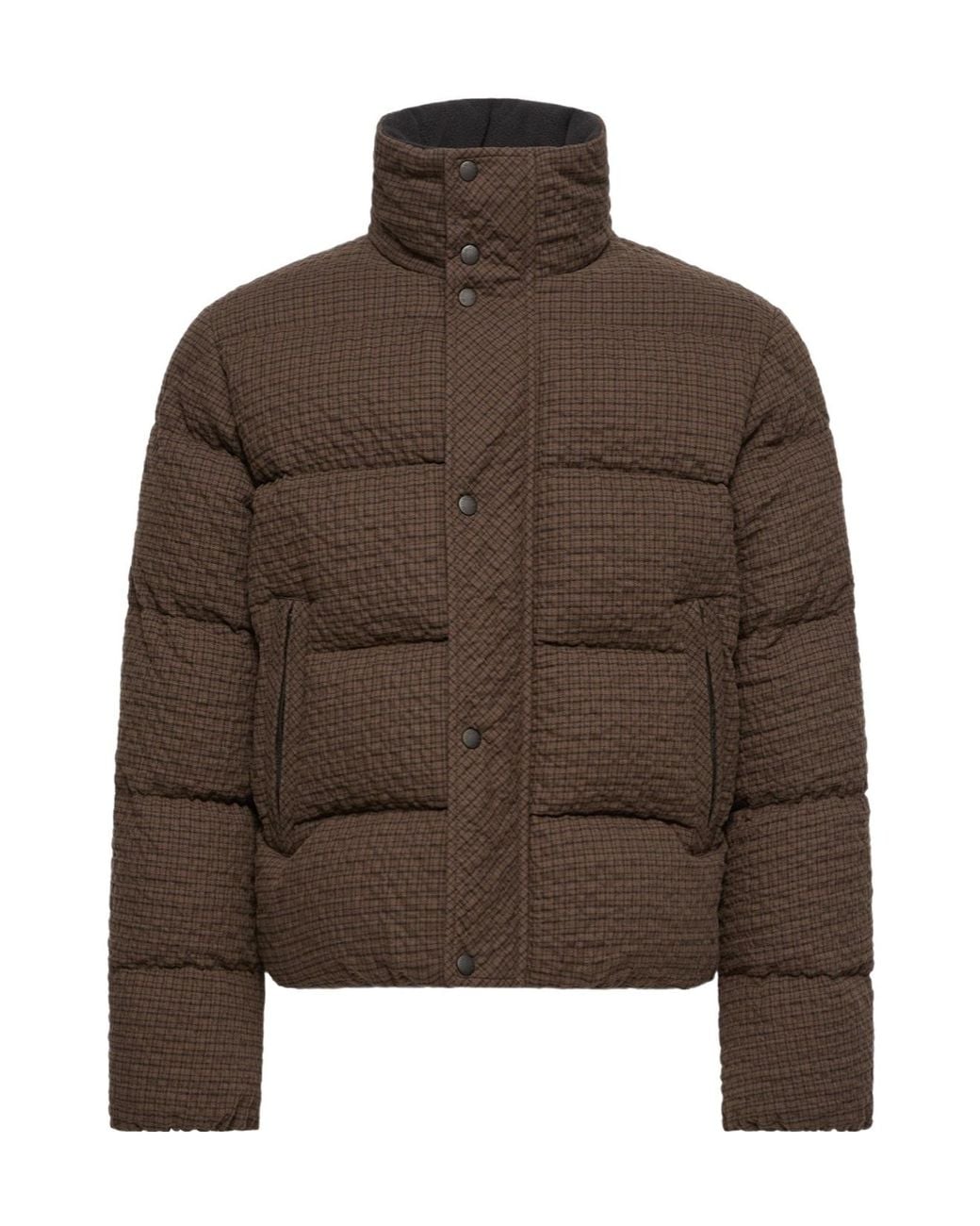 Moncler Brown Oronte Cotton Flannel Short Down Jacket for men