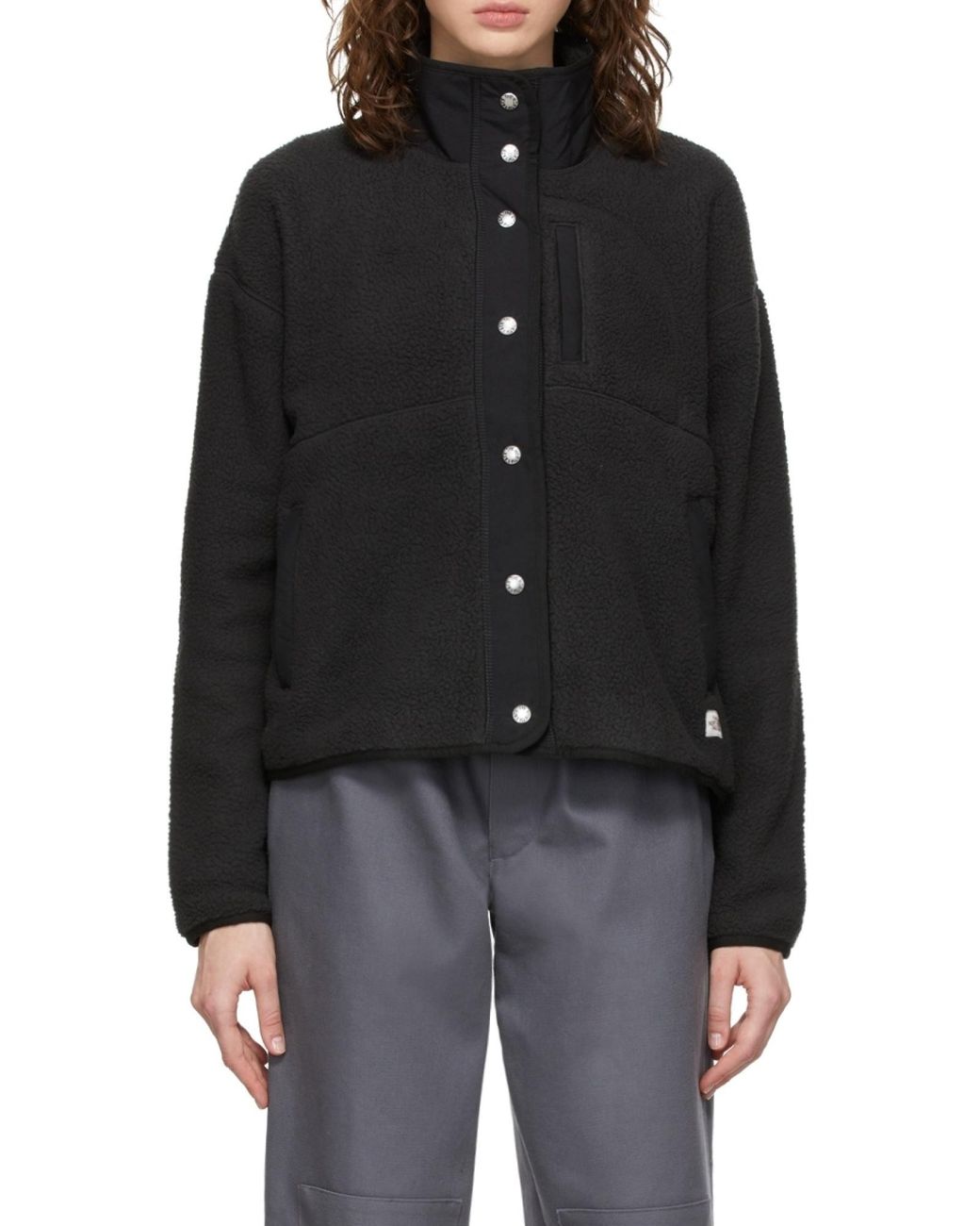 The North Face Black Faux-Shearling High-Neck Jacket