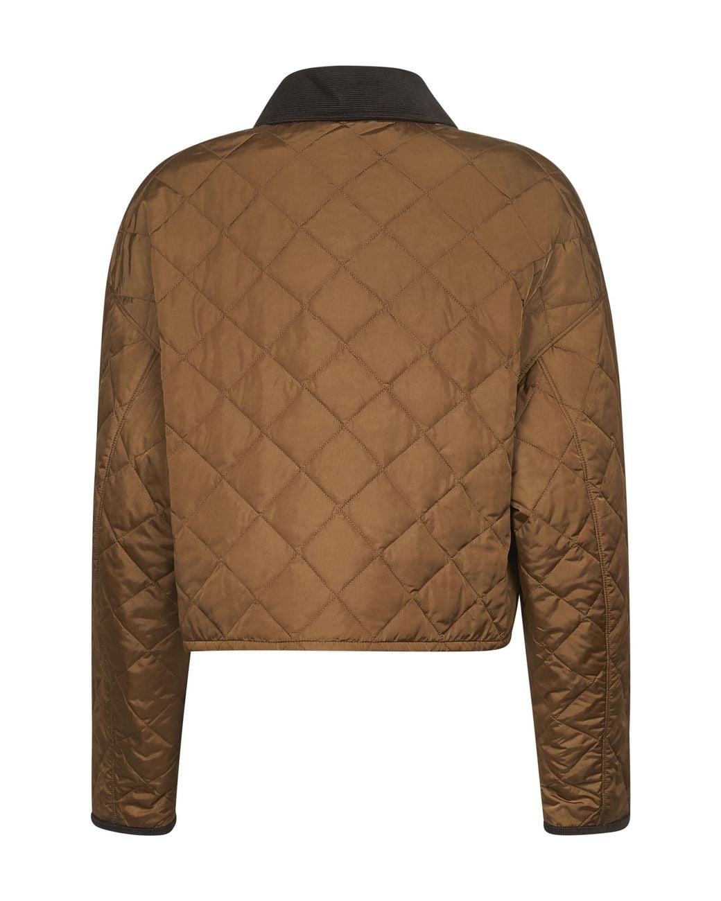 Prada Brown Logo Plaque Quilted Jacket