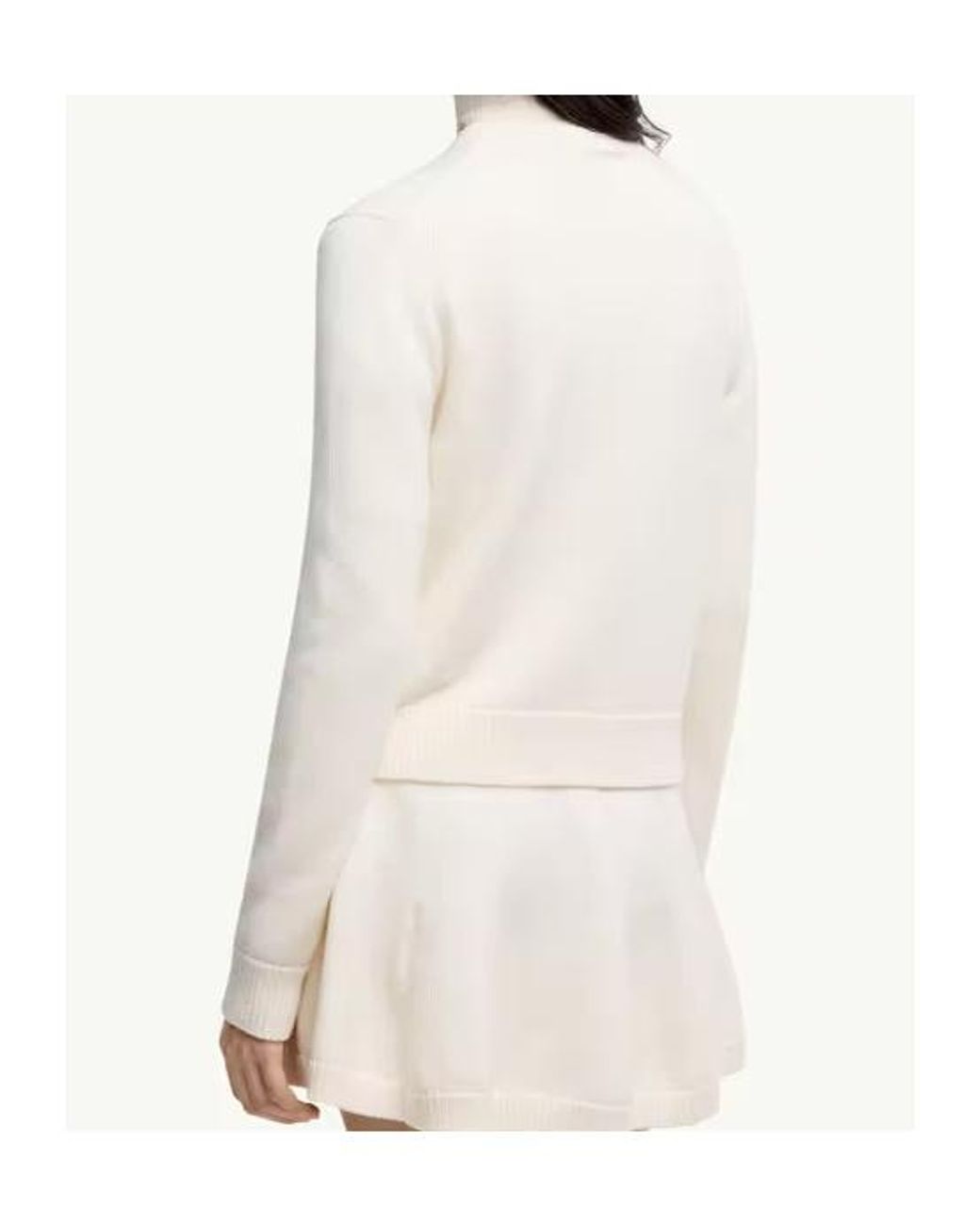 Moncler White Logo Patch Crewneck Jumper