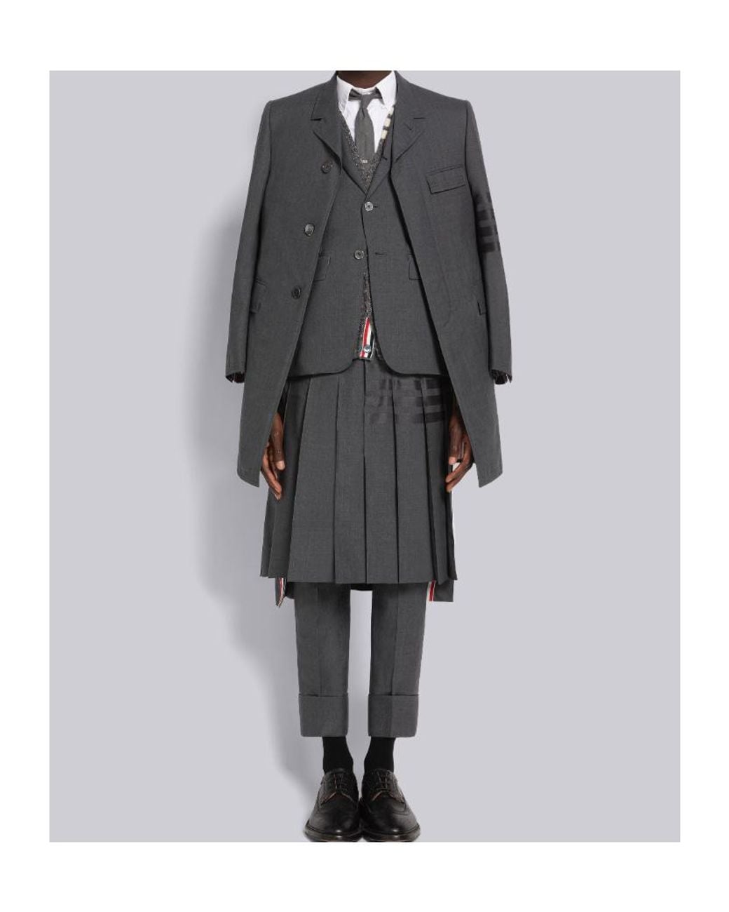 Thom Browne Gray 4-Bar Single-Breasted Blazer for men