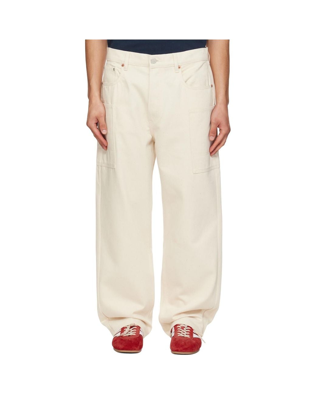 KENZO Natural Logo Patch Jeans for men